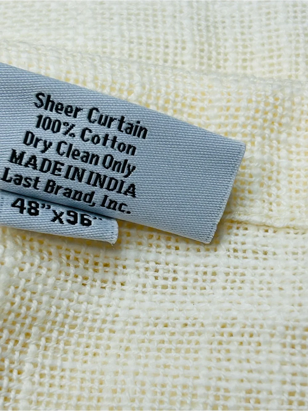 QUINCE Set Of 2 48x96 Cotton Sheer Curtains Ivory 9717
